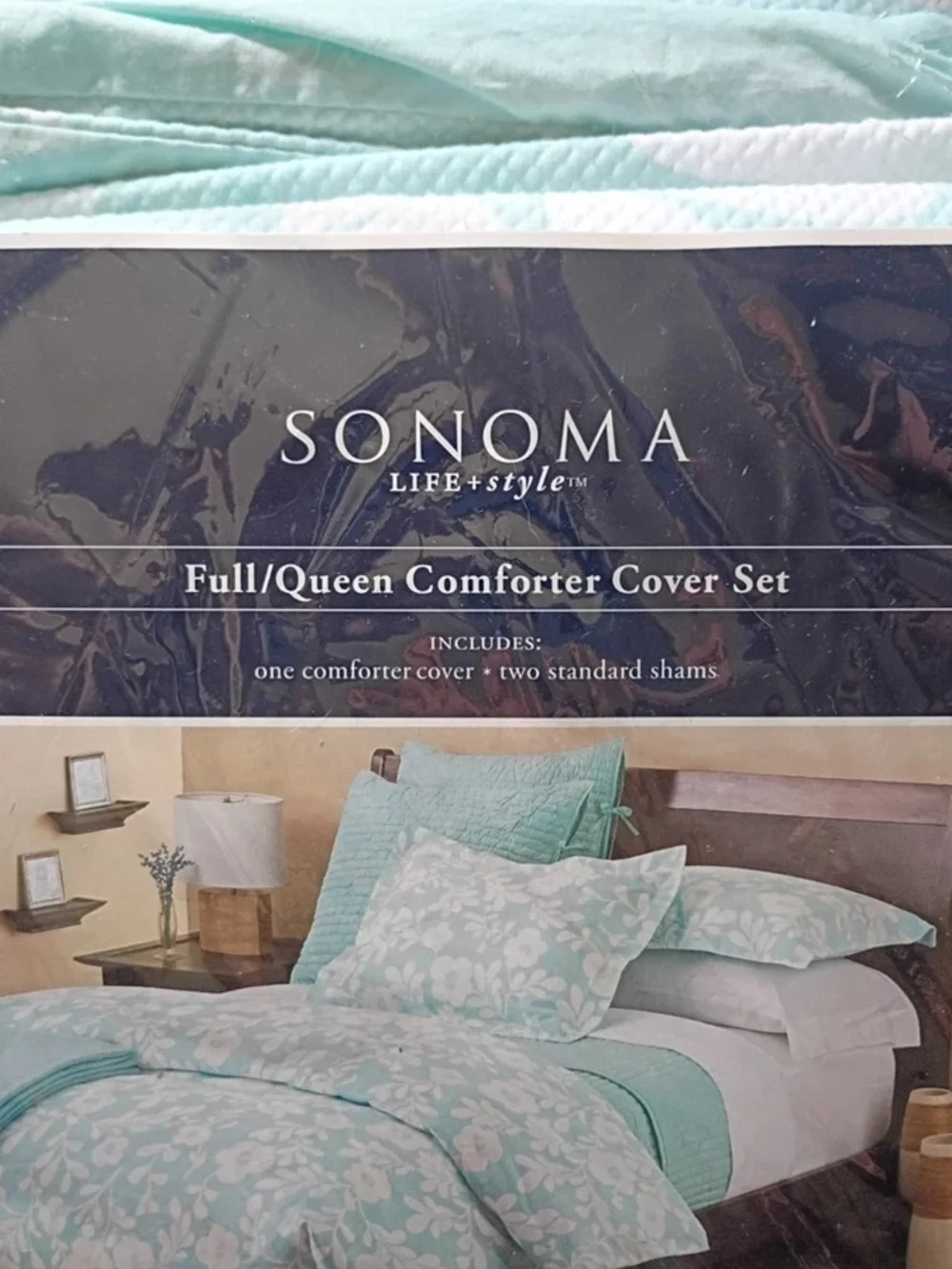 Sonoma Life + Style Full/Queen Comforter Cover Set w Shams Blossom Pattern